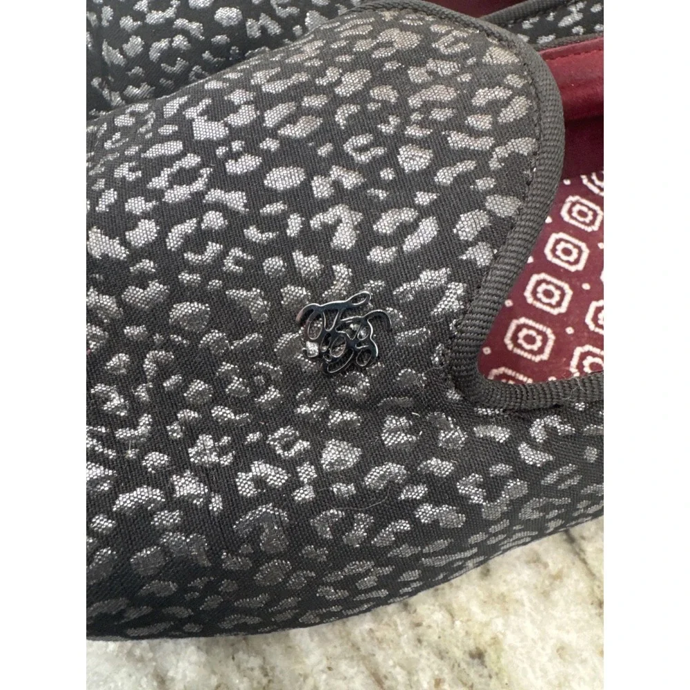 Ted Baker London Treep 2 Smoking Flat Loafer black silver metallic animal print